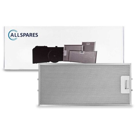 Filtro metálico AllSpares para campanas extractoras compatible con AEG 50268357006 (430x200x10mm)