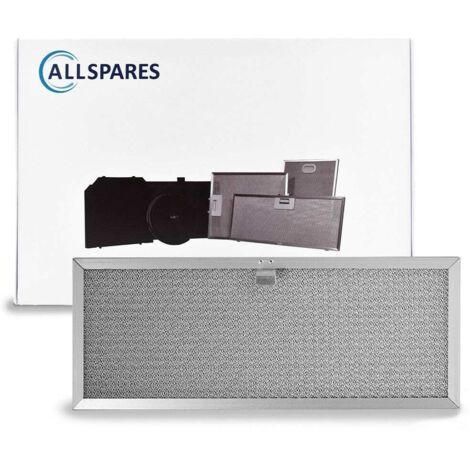 Filtro metálico AllSpares para campanas extractoras compatible con Novy 563-8020A y 609014 (387x153x10mm)