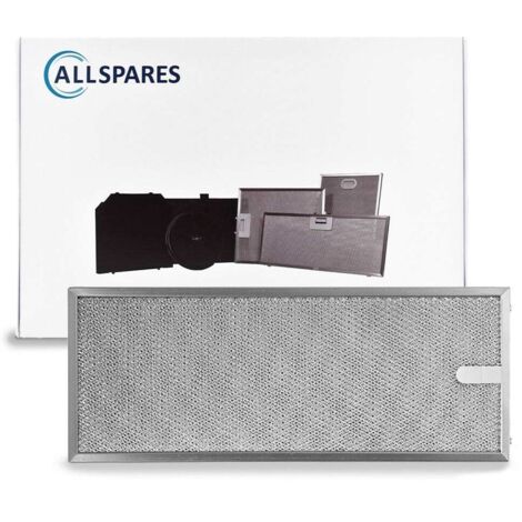 Filtro metálico AllSpares para campanas extractoras compatible con Novy 563-8035 (387x153x8mm)