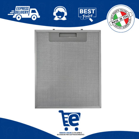 Filtro Metallico per Cappa Compatibile con Faber, Dimensioni 253x300 (mm), Performance Filter, Pratica Maniglia di Sgancio a Innesti Rinforzati