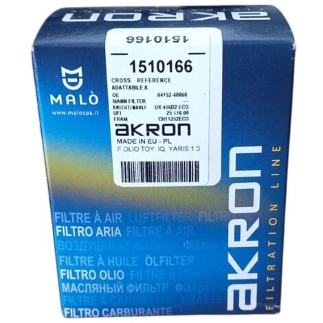 Filtro olio akron 1510166  ch11252eco  oe685/3  wl7473  fa6077eco  hu6006z