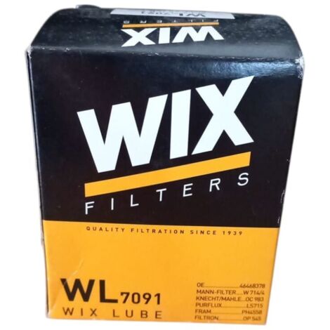 Filtro olio marca wix codice filtro wl7091