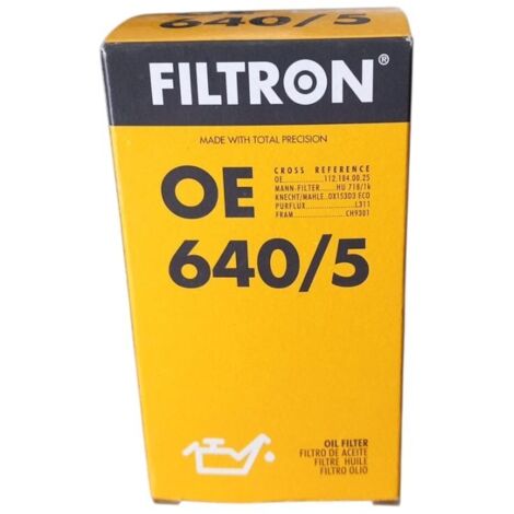 Filtro olio motore marca filtron codice filtro oe 640/5