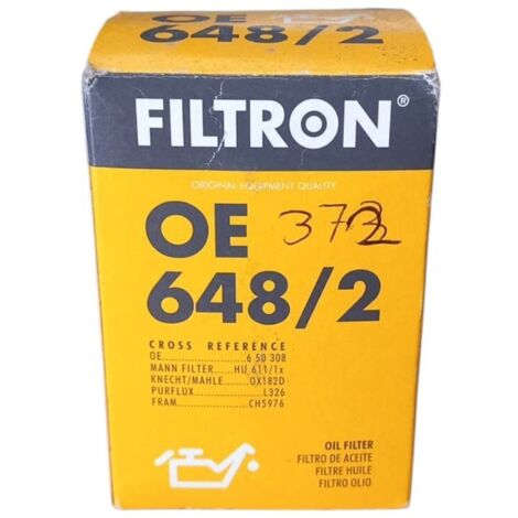 Filtro olio motore marca filtron codice filtro oe 648/2