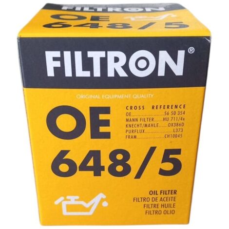 Filtro olio motore marca filtron codice filtro oe 648/5