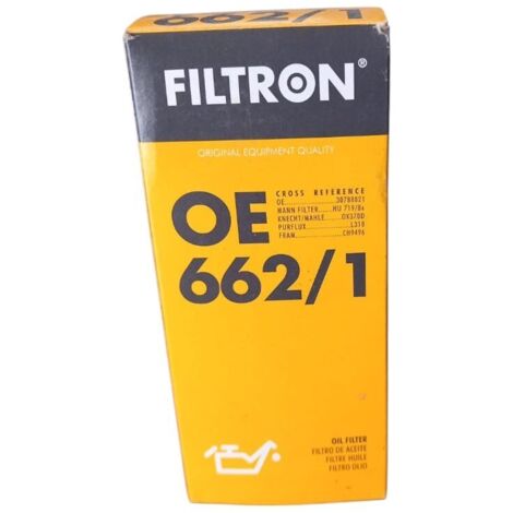 Filtro olio motore marca filtron codice filtro oe 662/1