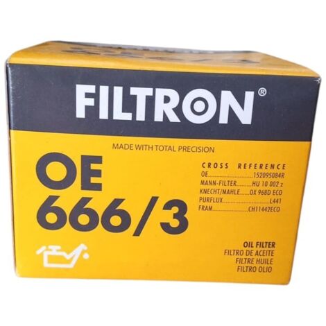 Filtro olio motore marca filtron codice filtro oe 666/3