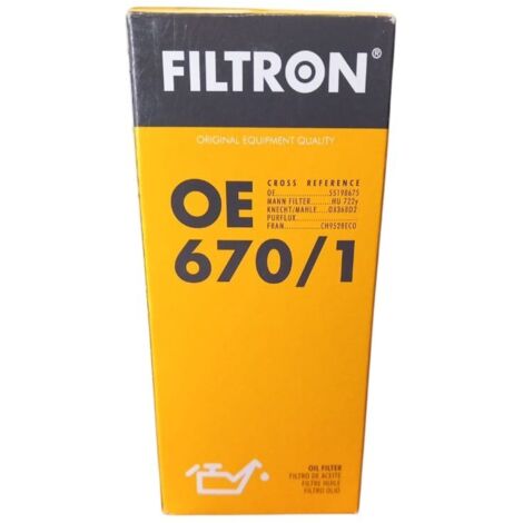 Filtro olio motore marca filtron codice filtro oe 670/1