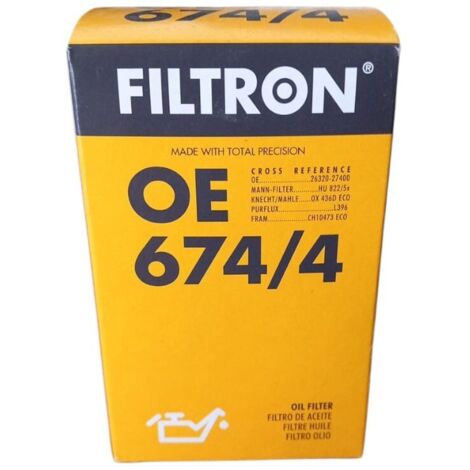 Filtro olio motore marca filtron codice filtro oe 674/4