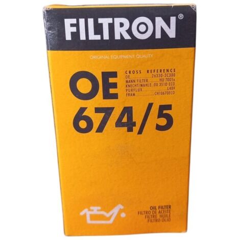 Filtro olio motore marca filtron codice filtro oe 674/5