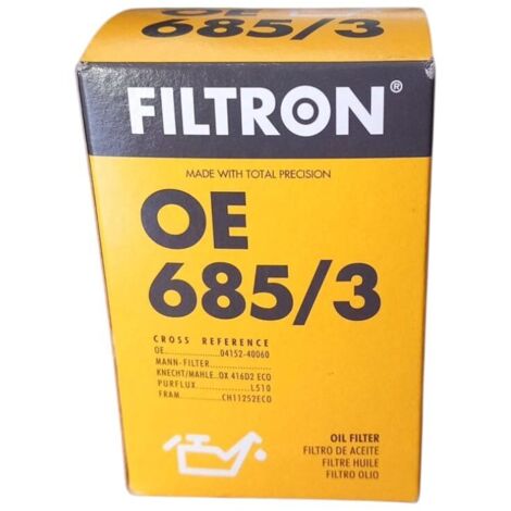 Filtro olio motore marca filtron codice filtro oe 685/3