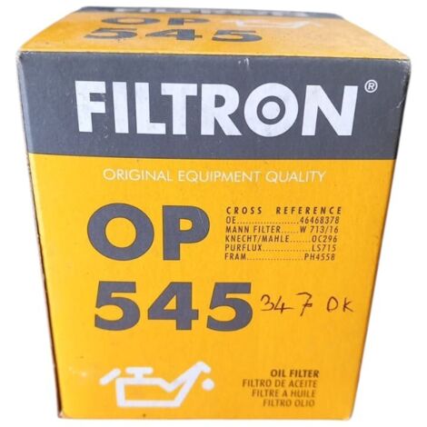 Filtro olio motore marca filtron codice filtro op 545