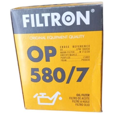 Filtro olio motore marca filtron codice filtro op 580/7