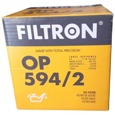 Filtro olio motore marca filtron codice filtro op 594/2