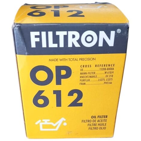 Filtro olio motore marca filtron codice filtro op 612