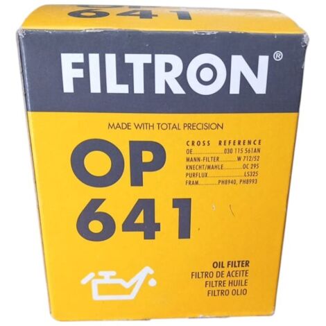 Filtro olio motore marca filtron codice filtro op 641