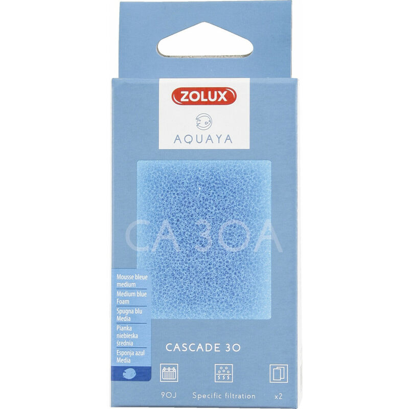 

Filtro para la bomba de cascada 30, CA 30 Un medio filtrante de espuma azul x2. para el acuario.