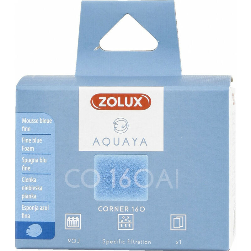 

Filtro para la bomba de esquina 160, filtro de CO 160 Al fina espuma azul x1. para el acuario.
