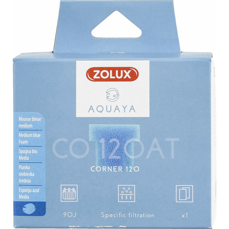 

Filtro para la bomba de la esquina 120, filtro de CO 120 AT medio de espuma azul x1. para el acuario.
