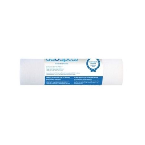 Filtro para sedimentos 5 micras polipropileno, caudal máximo 1.900 l/h. Presión máxima 6 bares