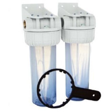 FILTRO PER ACQUA IN PLASTICA DUPLEX 10" - Att. 1"