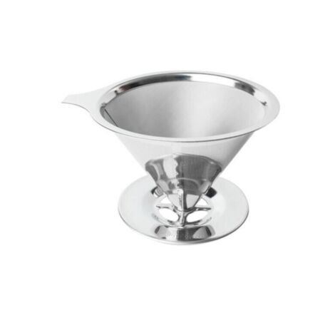 Filtro per caffè (600 maglie), filtro per caffè riutilizzabile in acciaio inossidabile, portatile, senza carta, a doppia maglia, antigoccia, per 1-4 tazze, 5,4 pollici