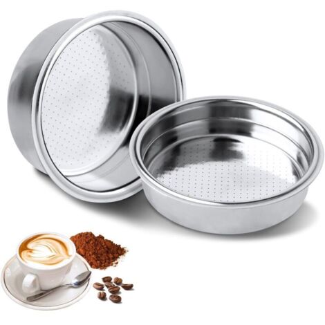 Filtro per caffè da 51 mm, porta filtro per caffè, filtro per caffè in acciaio inox da 51 mm, filtro per caffè riutilizzabile in acciaio inox per macchine da caffè pressurizzate da 1 e 2 tazze.
