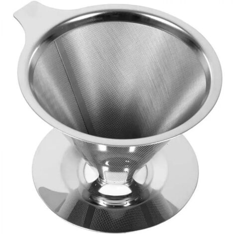 Filtro per caffè in acciaio inox con contenuto removibile.