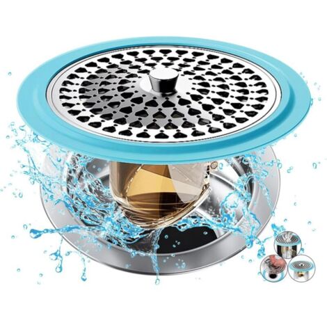 Filtro per capelli da doccia, filtro per capelli da doccia in silicone e acciaio inossidabile, raccoglitore di capelli per doccia, filtro per capelli da vasca per bagno, vasca e cucina