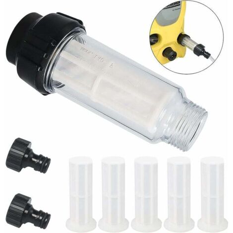 Filtro per l'acqua con inserto filtrante, BR-Vie 8 pezzi Filtro per idropulitrice Filtro per tubo da giardino con connettore per acqua da 3/4" per tutte le idropulitrici