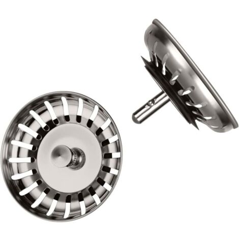 Filtro per lavello da cucina da 80 mm, 2 tappi per lavello da cucina con 2 raccoglitori di capelli, filtro universale per lavello da cucina in acciaio inox 304 ispessito, tappo per lavello, filtro da 