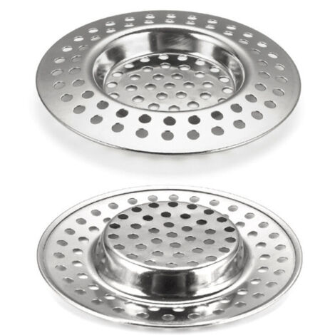 Filtro per lavello da cucina e bagno in 2 pezzi, raccogli capelli per vasca da bagno, filtro di scarico per lavello in acciaio inox
