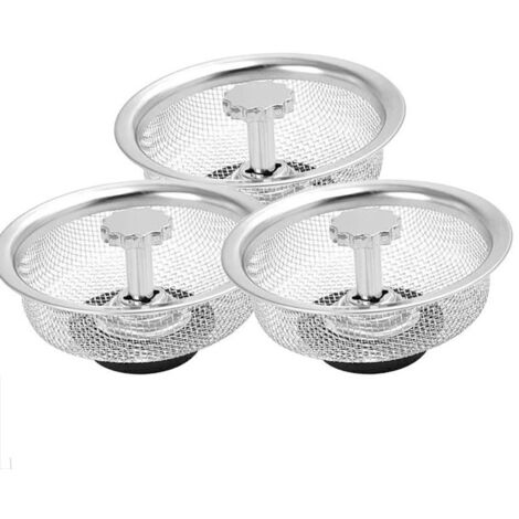 Filtro per lavello, tappo per lavello, 3 filtri per lavello da cucina in acciaio inox per lavello da cucina, bagno, diametro 3,26''
