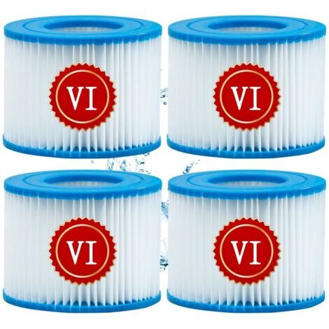 Filtro per piscina e spa – Cartuccia di ricambio compatibile con sistema di filtrazione tipo VI (riferimento 6-58323), confezione da 4, alta efficienza per acqua limpida e pulita