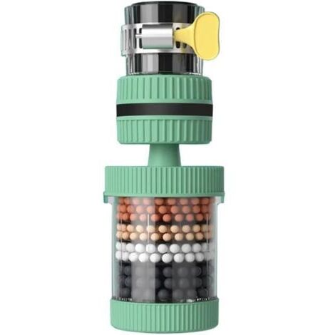 Filtro per rubinetto a 6 strati - Rimovibile e facile da pulire, rotazione a 360°, compatibile con la maggior parte dei rubinetti - 1 pezzo, verde