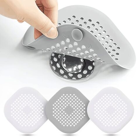 Filtro pieghevole in silicone, raccogli capelli per scarichi di bagno e cucina, con ventose, facile da installare e pulire.