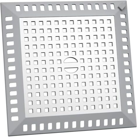 Filtro raccogli capelli per doccia 12,5 x 12,5 cm, quadrato, in acciaio inox, per lavello da cucina, argento, anti-intasamento, per bagno e doccia, per bagno e cucina