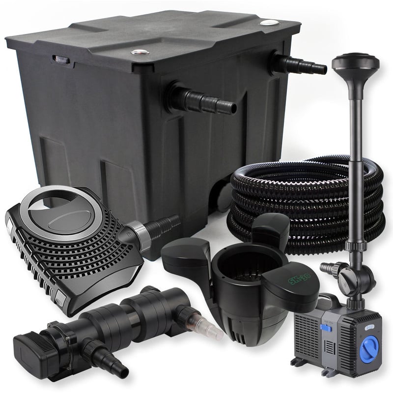 

Wiltec - Filtro set estanque 12000l 24W UVC Clarificador NEO8000 Tubo Fuente Skimmer jardin