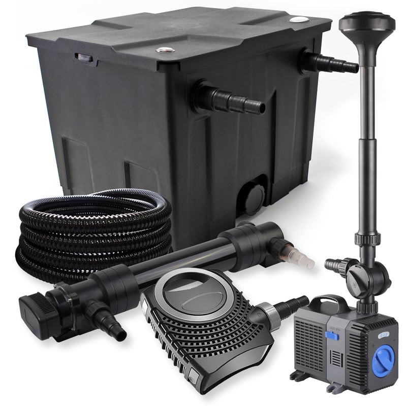 

Wiltec - Filtro set estanque 12000l 36W UVC Clarificador NEO10000 80W Bomba 25m Tubo jardin