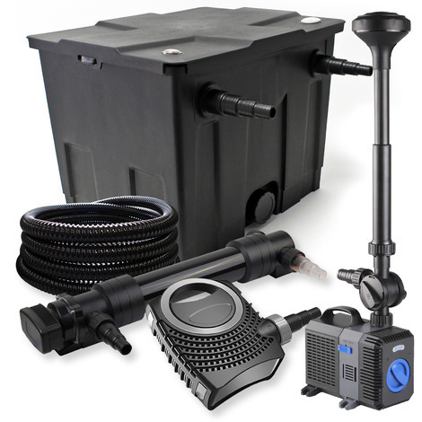 Filtro set estanque 12000l 36W UVC Clarificador NEO10000 80W Bomba 25m Tubo jardin