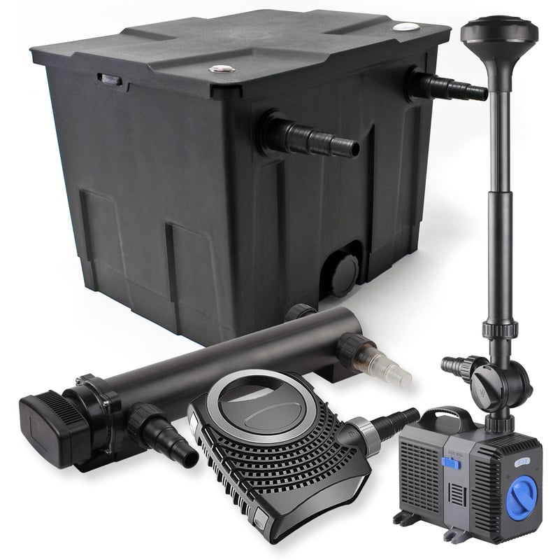 

Wiltec - Filtro set estanque 12000l 36W UVC Clarificador NEO1000 80W Fuente jardin