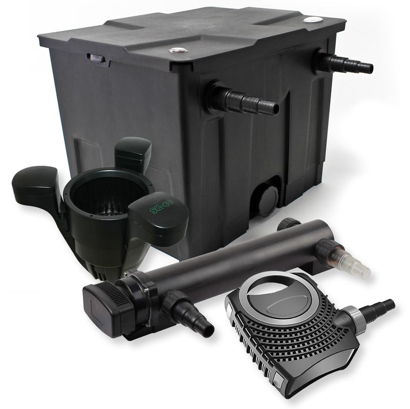 

Wiltec - Filtro set estanque 12000l 36W UVC Clarificador NEO10000 80W Bomba Skimmer jardin