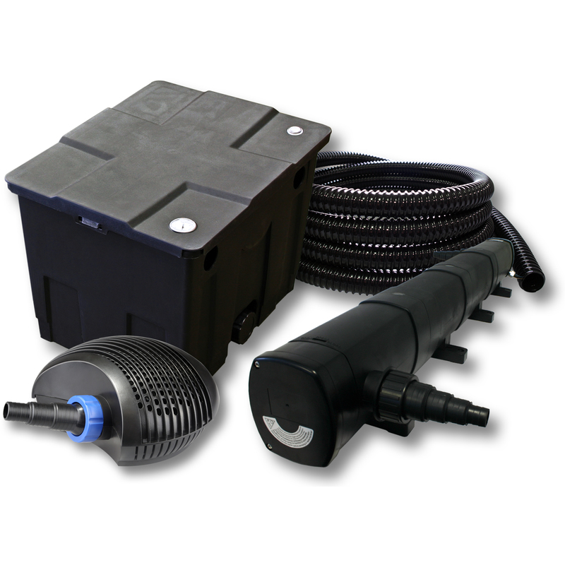 

Wiltec - Filtro Set para 12000l Estanque con 72W Clarificador y CTF ECO Bomba con 20W 25m Tubo