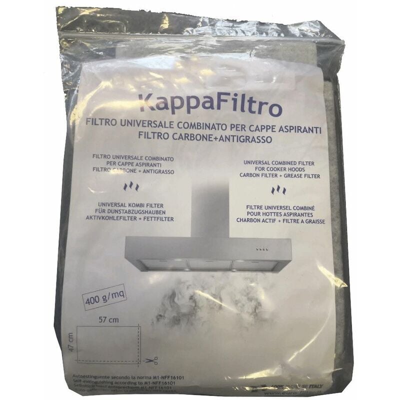 Filtro universale carbone attivo + filtro per grasso 57x47cm - Cappa aspirante - .Toutes marques - 4348654