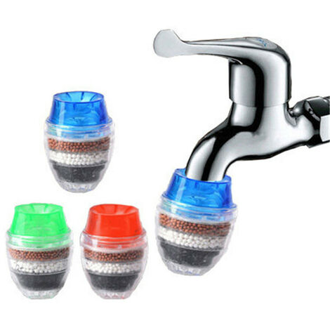¿Filtros ¿Agua en grifos LangRay 6PCS grifo de cocina grifo redondo filtro ¿Filtro de carbón activado Agua del grifo Grifo de agua purificada para el hogar de 5 capas