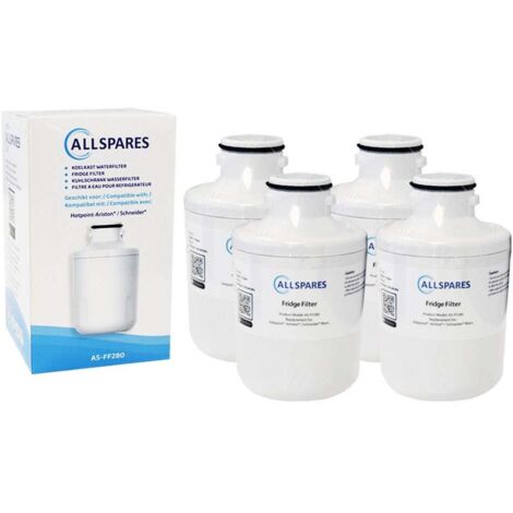 Filtros de agua AllSpares (4 unidades) para refrigeradores americanos (lado a lado), compatibles con WPRO 482000091353 / C00300448