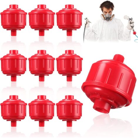 Filtros de agua y aire desechables de 10 piezas, mini filtros desechables para pistolas pulverizadoras, filtros de línea de aire de remolino, pistolas con rosca estándar de 1/4 de pulgada