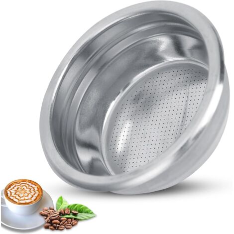 Filtros de café de acero inoxidable, filtro de café reutilizable de 58 mm, portafiltro, cesta de filtro de malla presurizada, repuestos para cafetera (para dos personas).