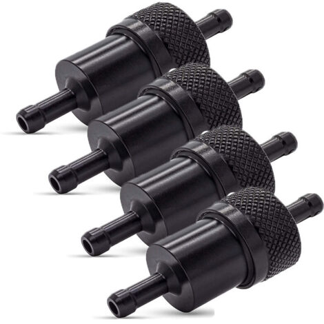 Filtros de combustible universales de aluminio para coches y motos, negros, 8 mm