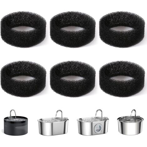 Filtros de Fuente de Agua para Gatos, Filtro de Fuente de Agua de Repuesto para Fuente de Agua para Gatos de 2L/3.2L, 6 Esponjas de Espuma